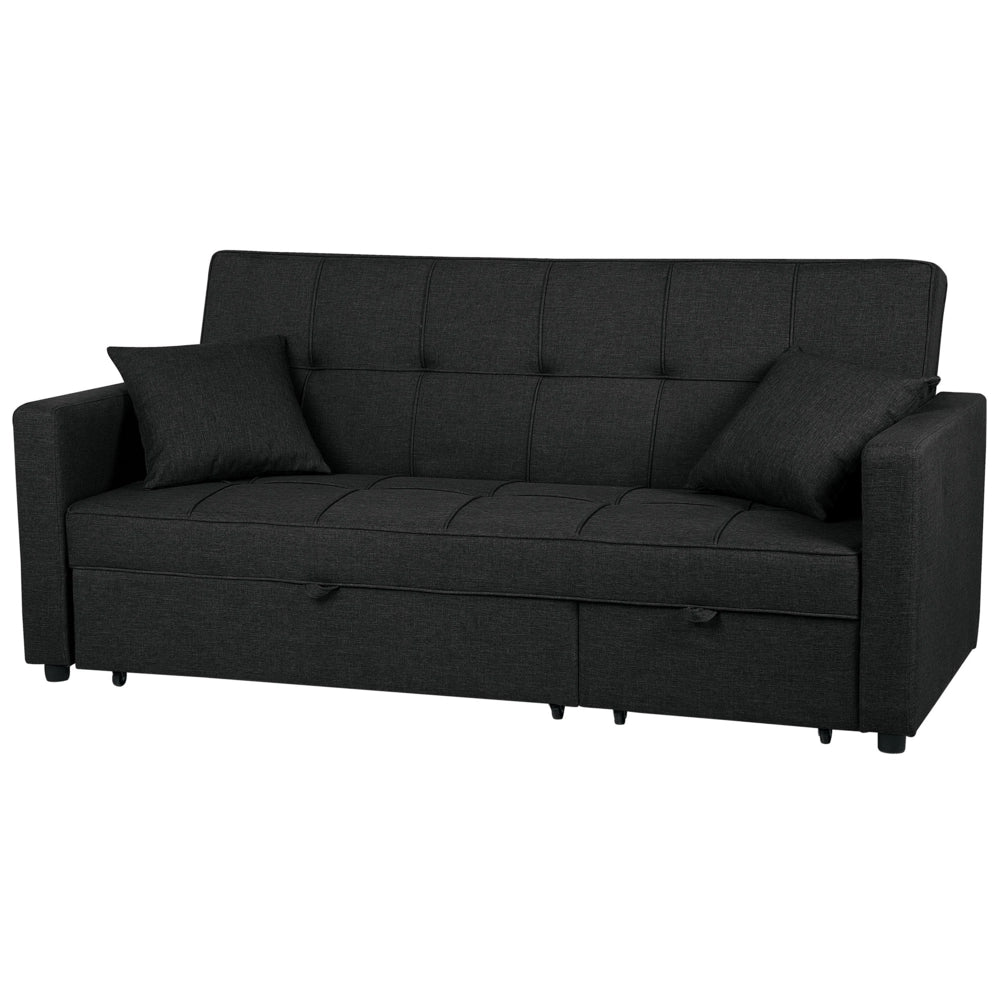 Divano Letto color Nero Funzione Sonno Imbottito stile Moderno contemporaneo soggiorno