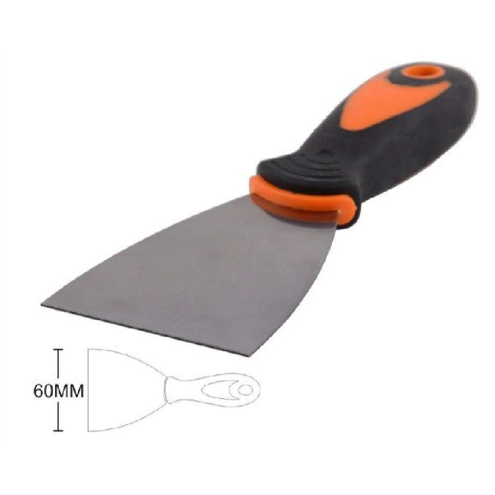 Trade Shop - Spatola Per Pareti Acciaio 60 Mm 2.5" Ferramenta Con Maniglia Antiscivolo 90419 -