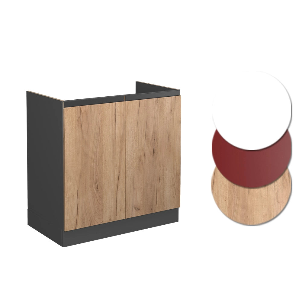 Vicco Mobile lavello cucina Quercia dorata 80 cm , PL Antracite