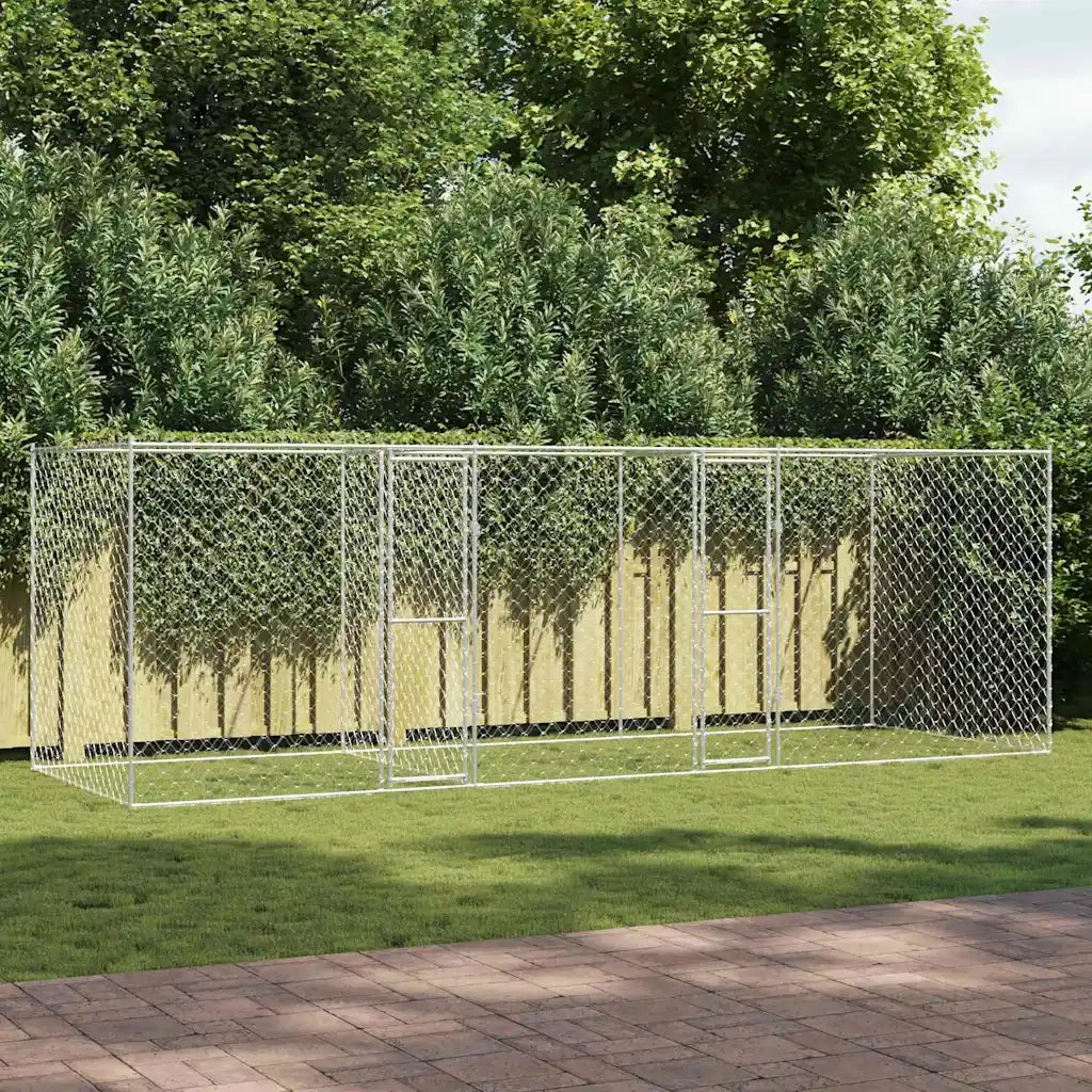 Gabbia per cani Argento 600 x 200 x 200 cm Acciaio zincato