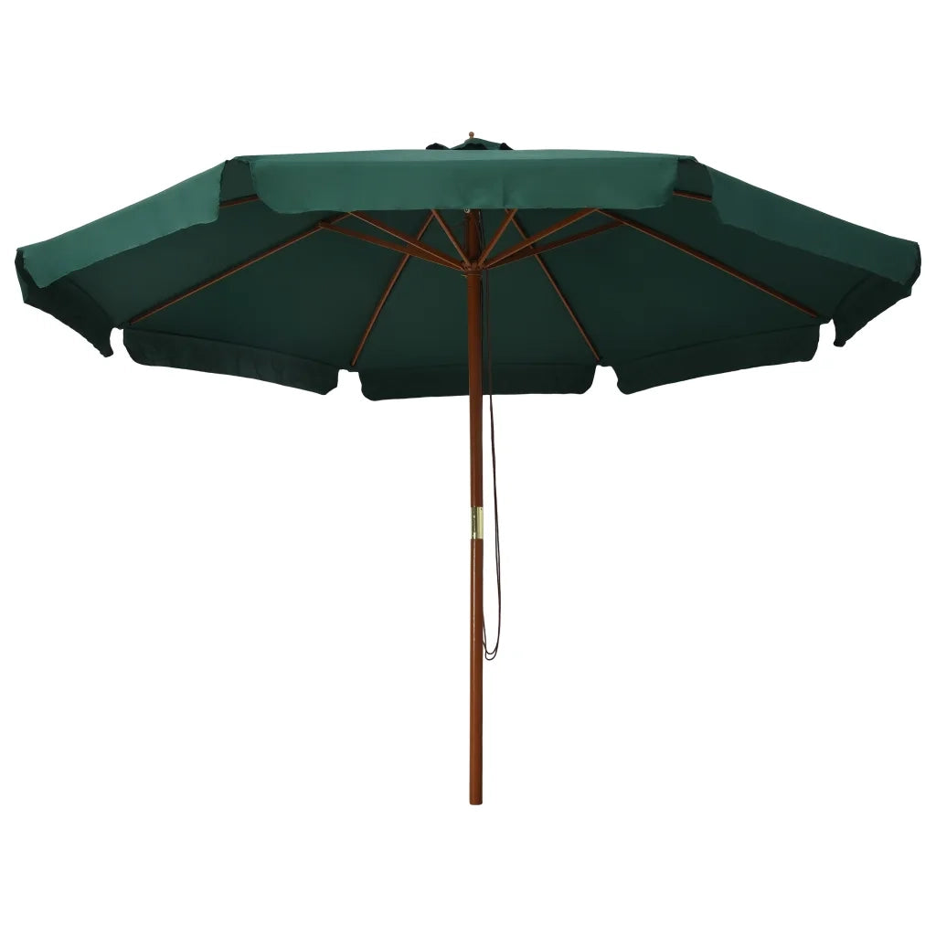 Ombrellone da Esterni con Palo in Legno 330 cm Verde 47213