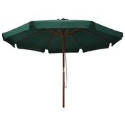 Ombrellone da Esterni con Palo in Legno 330 cm Verde 47213