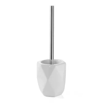 Portascopino bagno d'appoggio bianco Gedy serie Dalia in ceramica