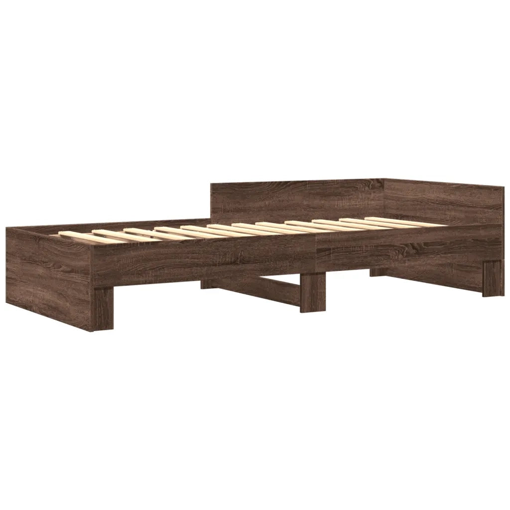 vidaXL Giroletto senza Materasso Rovere Marrone 100x200 cm Truciolato