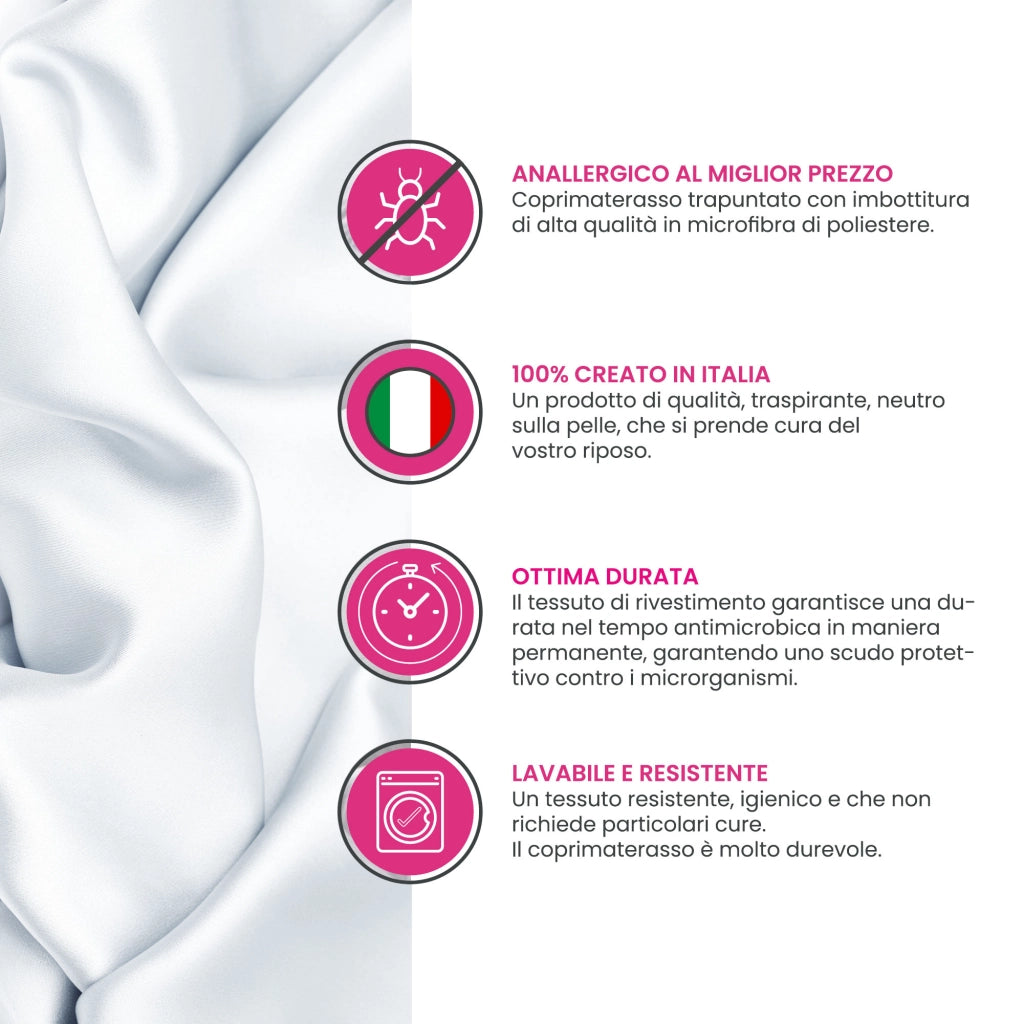 Topper singolo semi rigido ORTOPEDICO, correttore materasso Alto 5.5 cm con tessuto anallergico sfoderabile e lavabile - GRAVITY misura 80x190 Cm