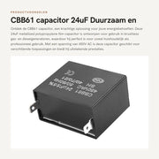Capacitore per generatori - 450V AC - 24uF - 50Hz/60Hz - Rond - 450V AC - Capacitore duurzaam e affidabile