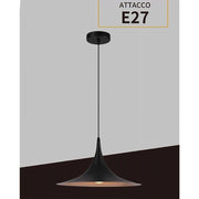 Trade Shop - Lampadario A Sospensione Stile Contemporaneo In Metallo Decorativo Luce E27 B98 - Nero