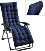 Cuscini di sostituzione in blu scuro per sedie da giardino chaise longue.