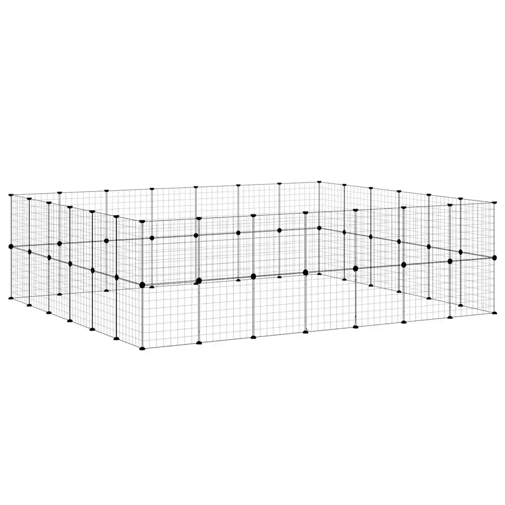 Gabbia per Animali 52 Pannelli con Porta Nero 35x35 cm Acciaio 3114041
