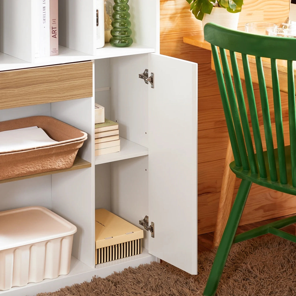 SoBuy Libreria Multiuso con 5 Cubi Portaoggetti, Scaffale Salvaspazio L72*P30*A110cm STR11-WN