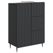 Credenza | Madia | Buffet da pranzo | Armadio da pranzo Nero 66 x 34,5 x 91,5 cm Legno ingegnerizzato