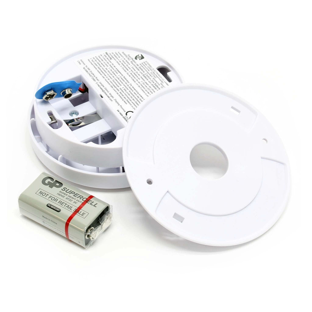 Rilevatore di fumo fotoelettrico con batteria 9V, 5 pz, Allarme Incendio 85dB, senza filo, DIN EN 14604