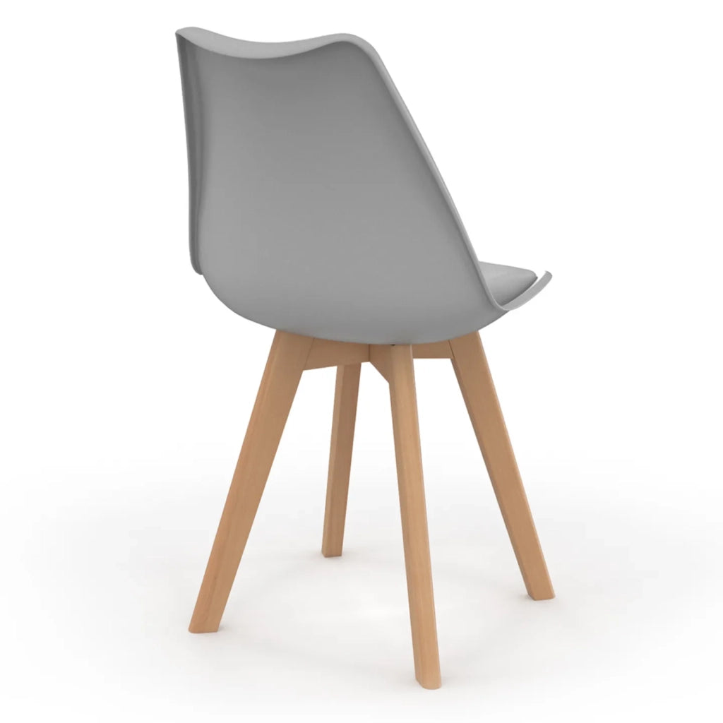 IDMarket - Set di 6 sedie scandinave SARA, mix di rosa pastello x2, grigio chiaro x2 e bianco x2
