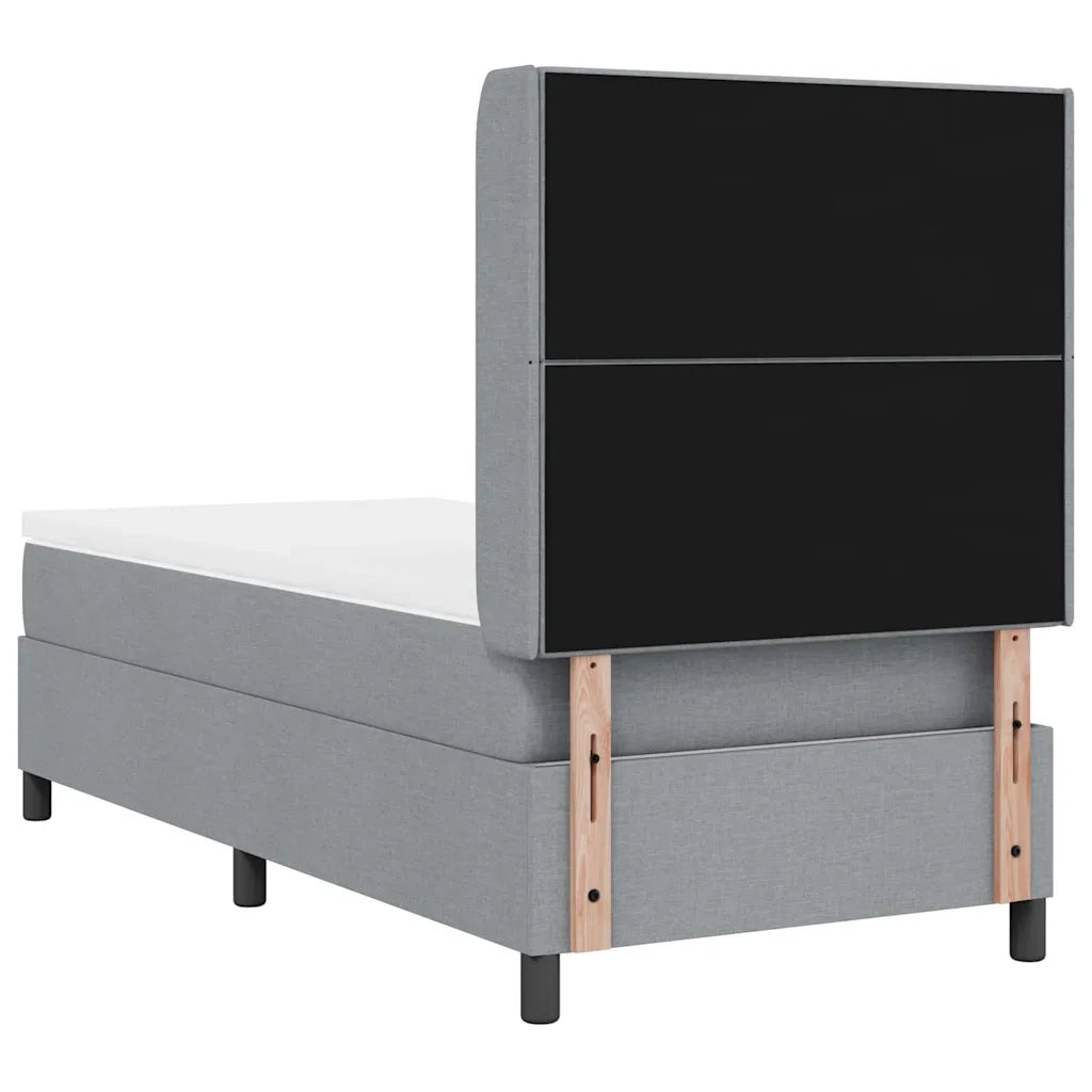 Letto a molle con materasso Grigio chiaro 100 x 200 cm Tessuto 3341630