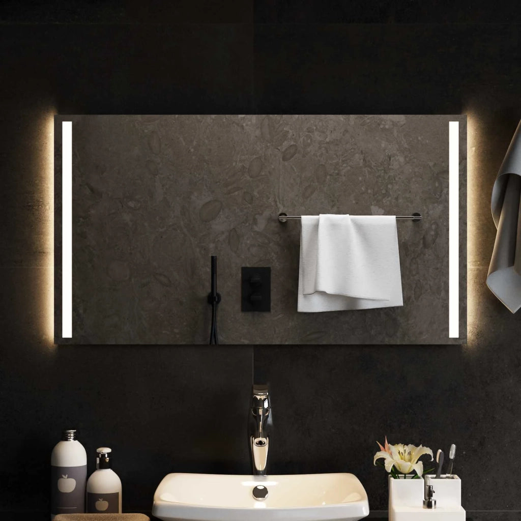 Specchio da bagno LED Trasparente 90 x 50 cm vetro temperato 42045801