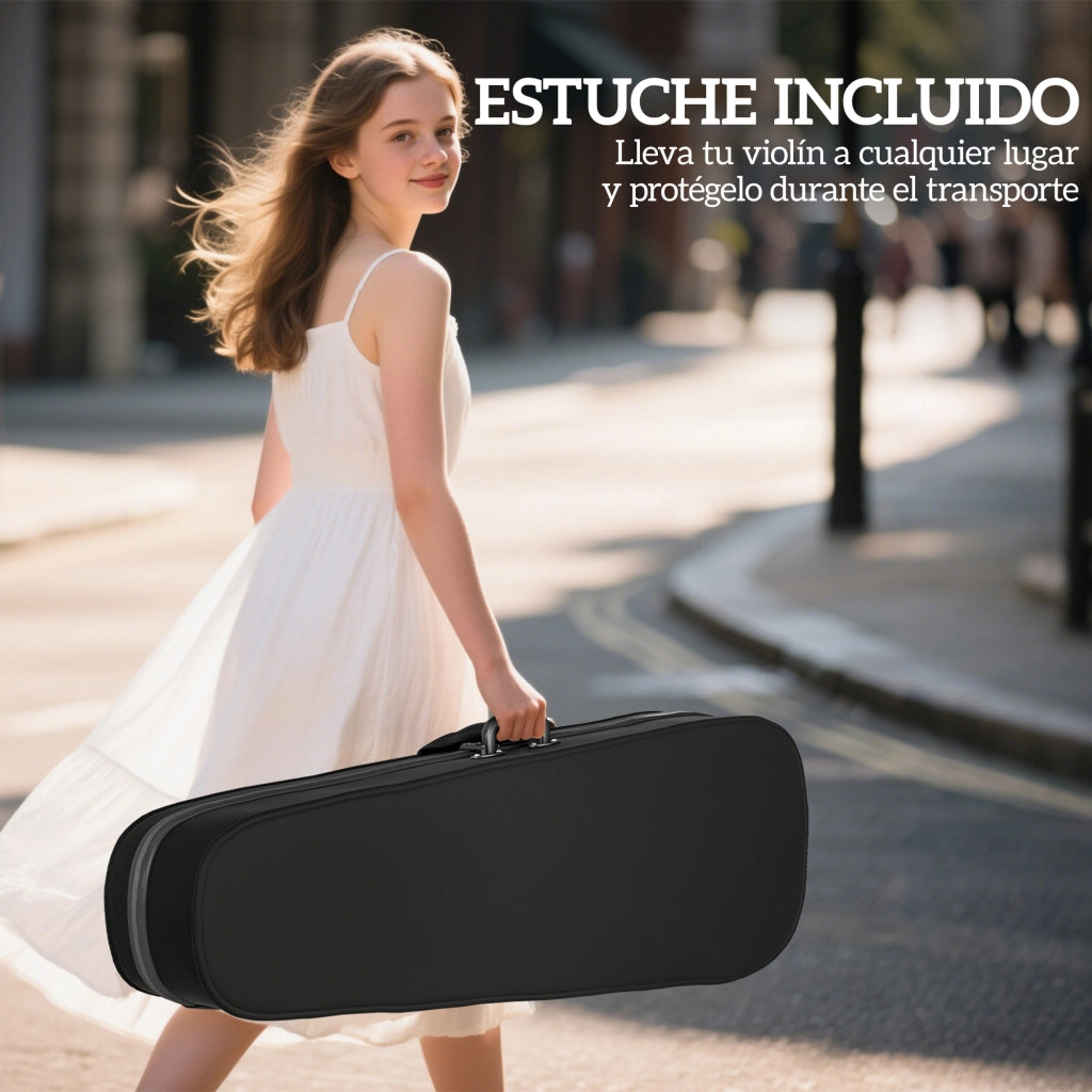 Violino 4/4 Completo in Legno con Custodia ¨C zephmum ¨C Nero