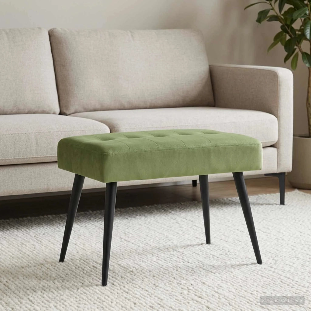 Panchina con bottoni imbottiti Verde chiaro 60 x 40 x 45 cm 42038504