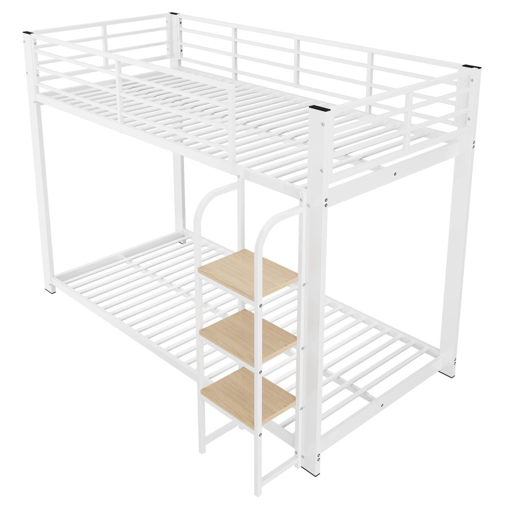 Letto a castello in metallo e MDF bianco noce 90 x 200 cm