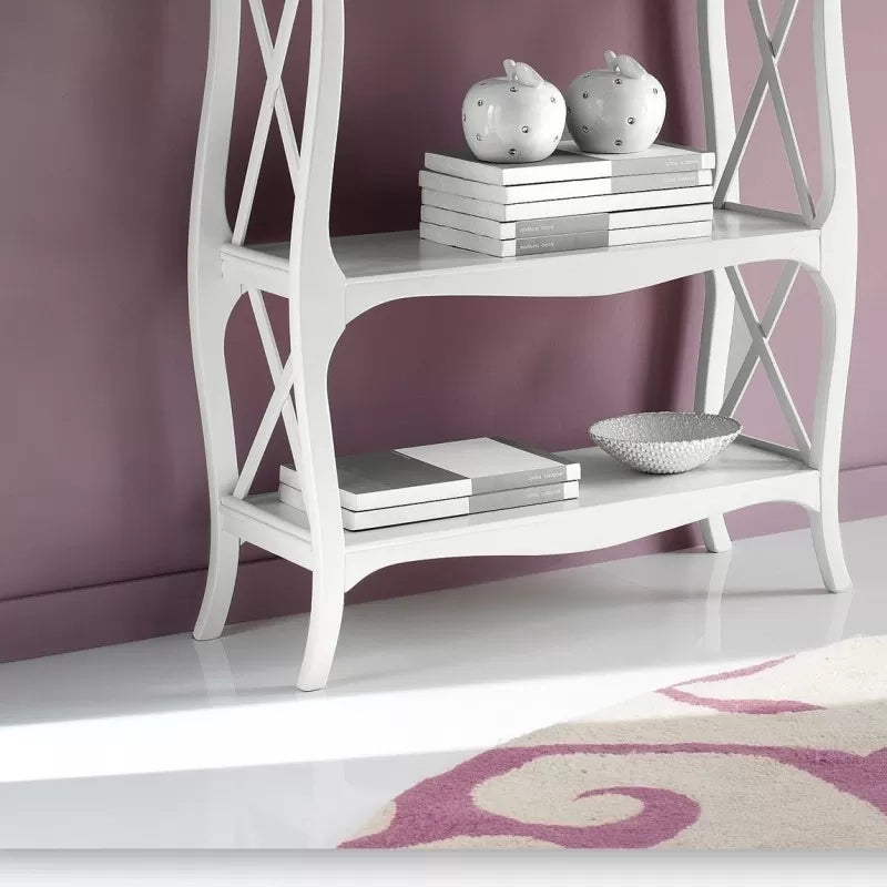 Consolle etagere legno bianco opaco l.82 p.34 h.91 (3032) - Mobili 2G