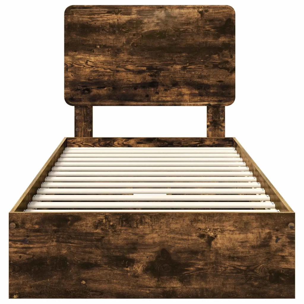 Letto con Contenitore Rovere fumé 75 x 190 cm Legno multistrato