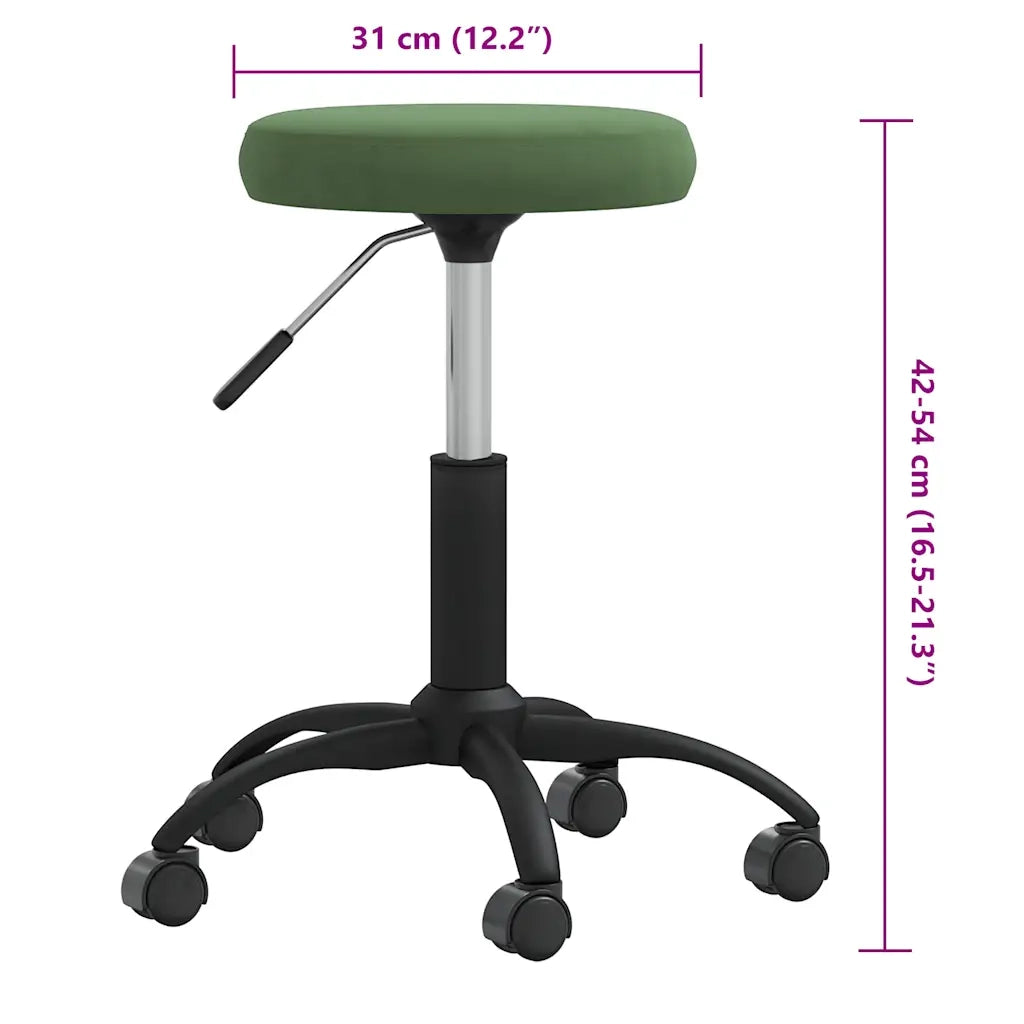 Sgabello da Massaggio in Velluto Verde Scuro CFW3812662