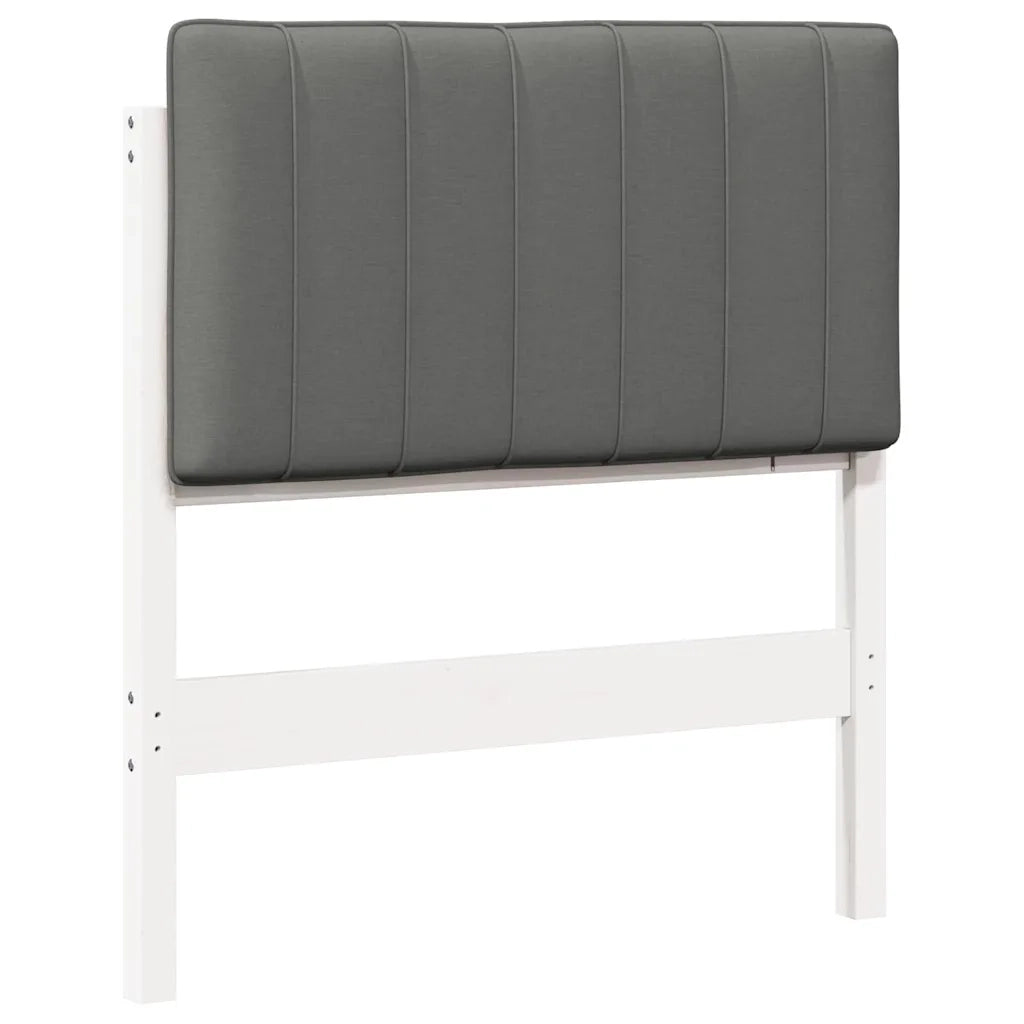 Testiera imbottita Bianco e grigio chiaro 75 cm Pino massello