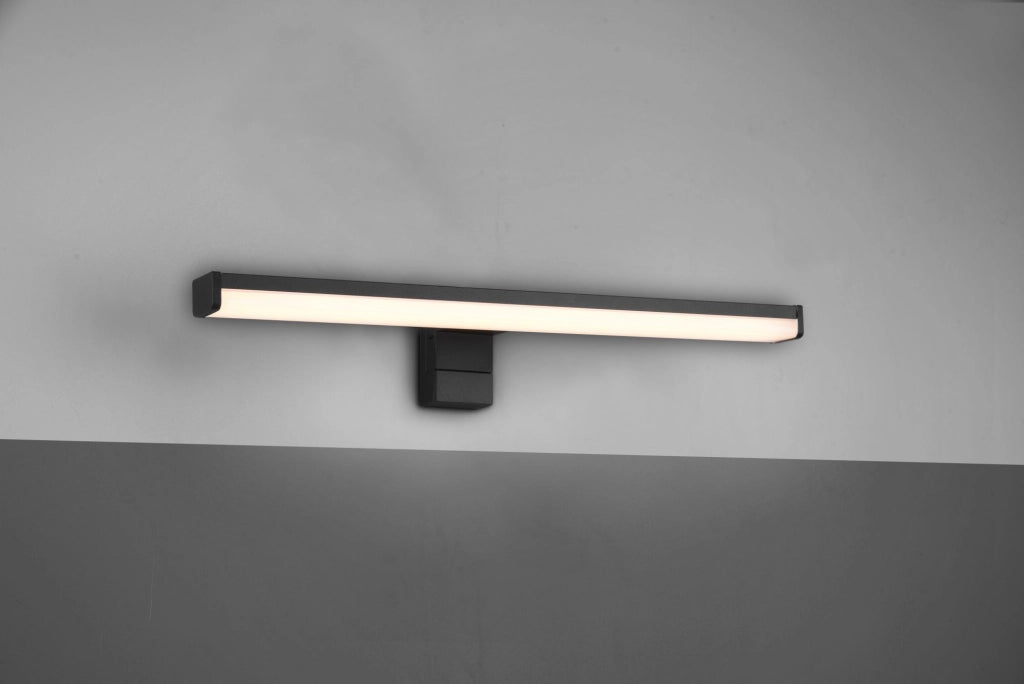 LINO H2O APPLIQUE LED 7,4W 900lm, 3000K NERO ANCHE CON POSSIBILITA' DI AVVITARE SU SPECCHIO IP44 L. 40CM