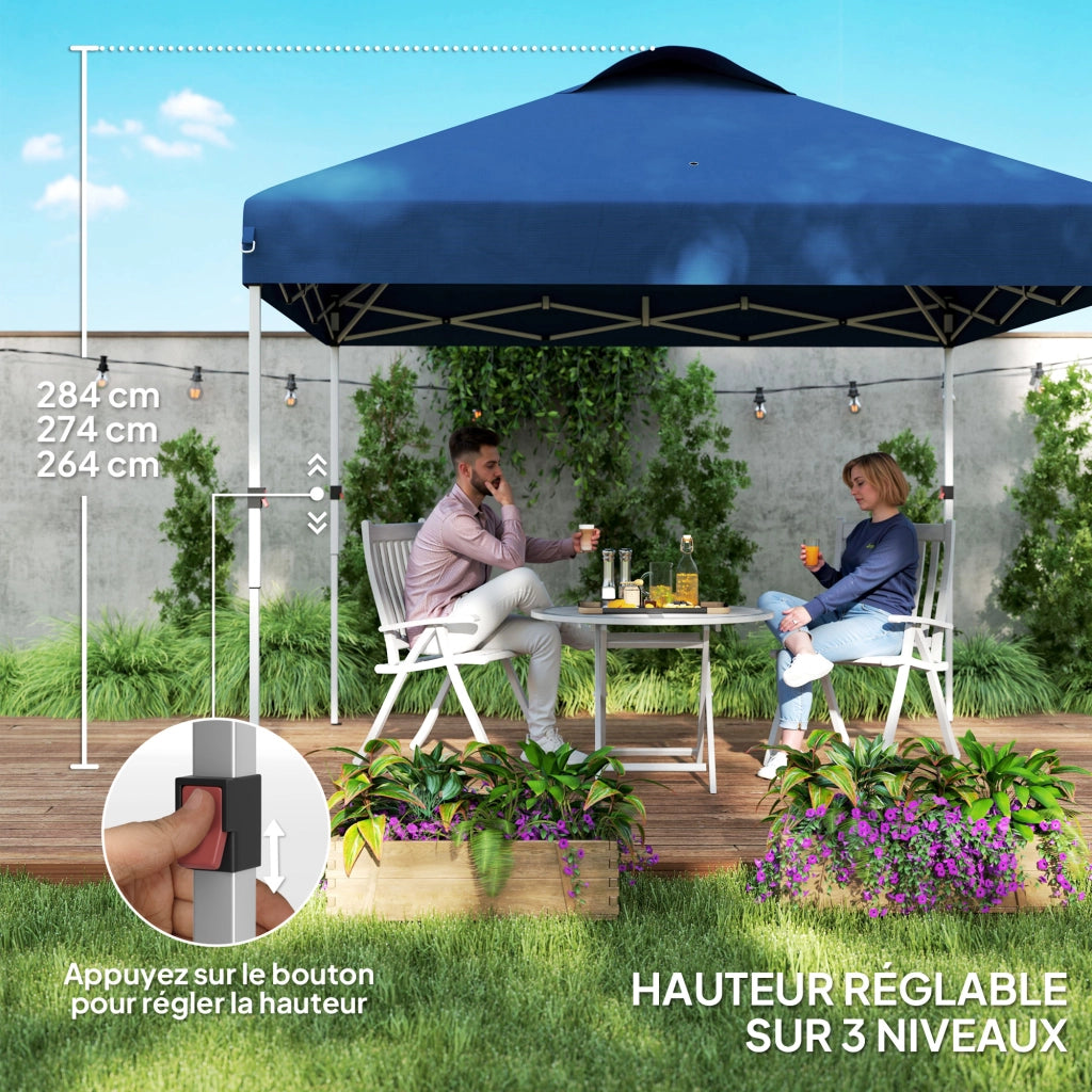 Gazebo pieghevole per giardino ¨C ZephMum ¨C Grigio 3x3 m con finestre e ruote