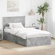Struttura del letto con testiera Grigio cemento 100 x 200 cm