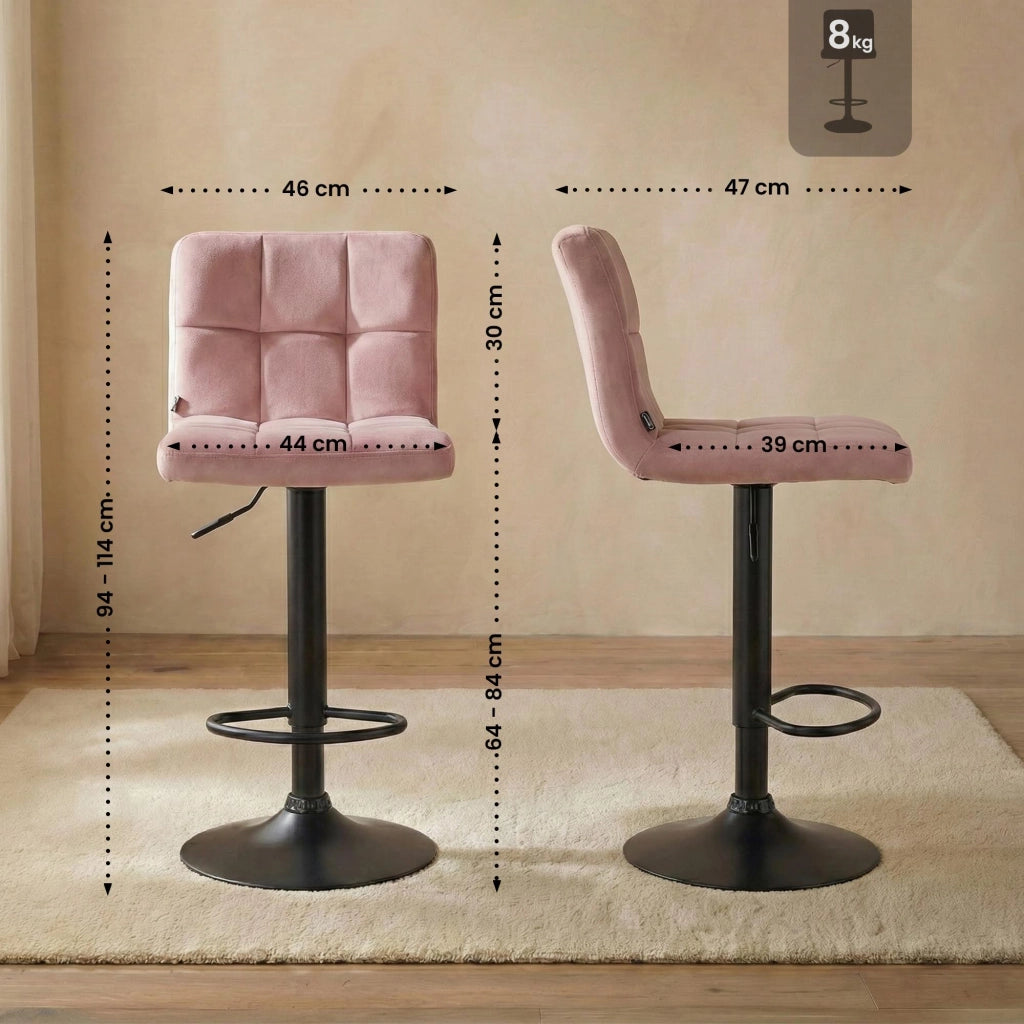 Sgabello da bar Perù velluto nero 8