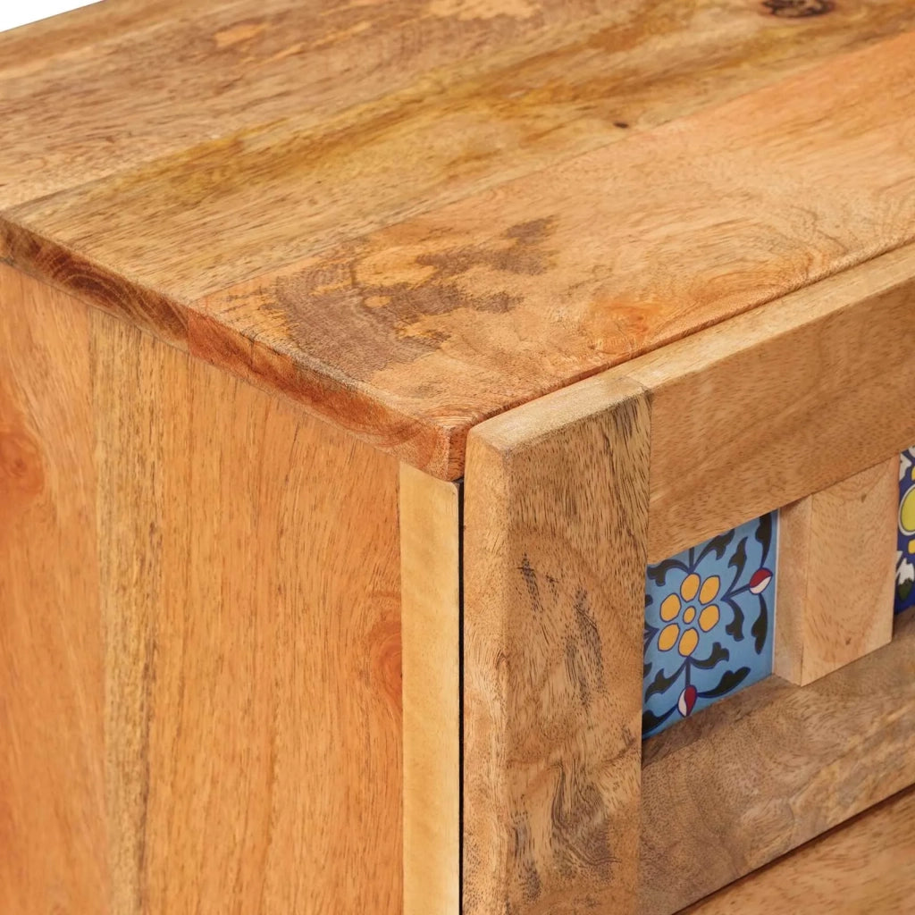 Comodino | Armadio da Notte | Mobiletto da notte con cassetto Naturale 40 x 33,5 x 46 cm
