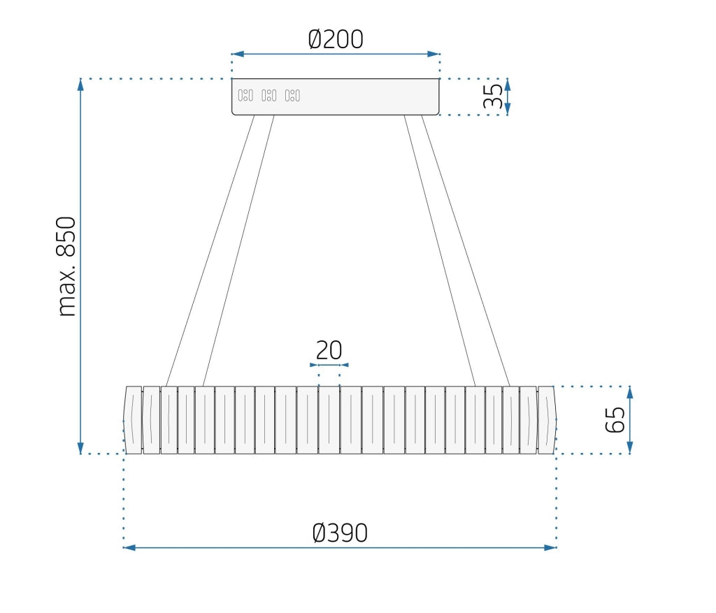 Plafoniera Led In Cristallo App1040-cp + Telecomando