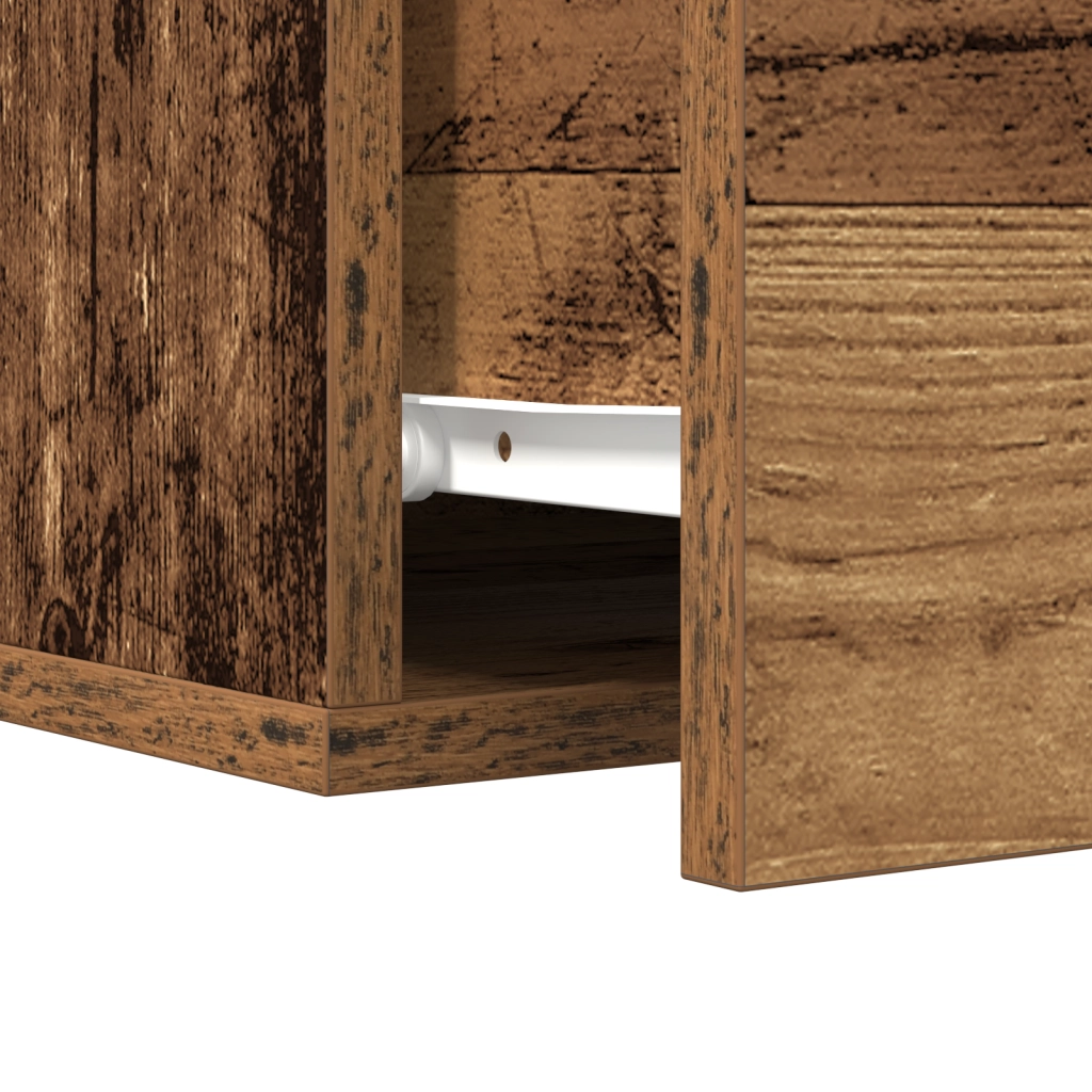 Cabinet da letto a muro in legno vecchio 35x35x20 cm