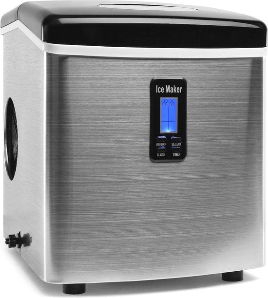 Macchina per congelare cubetti di ghiaccio - 15 kg/giorno, 150 watt, 3 matrici per cubetti, acciaio inossidabile