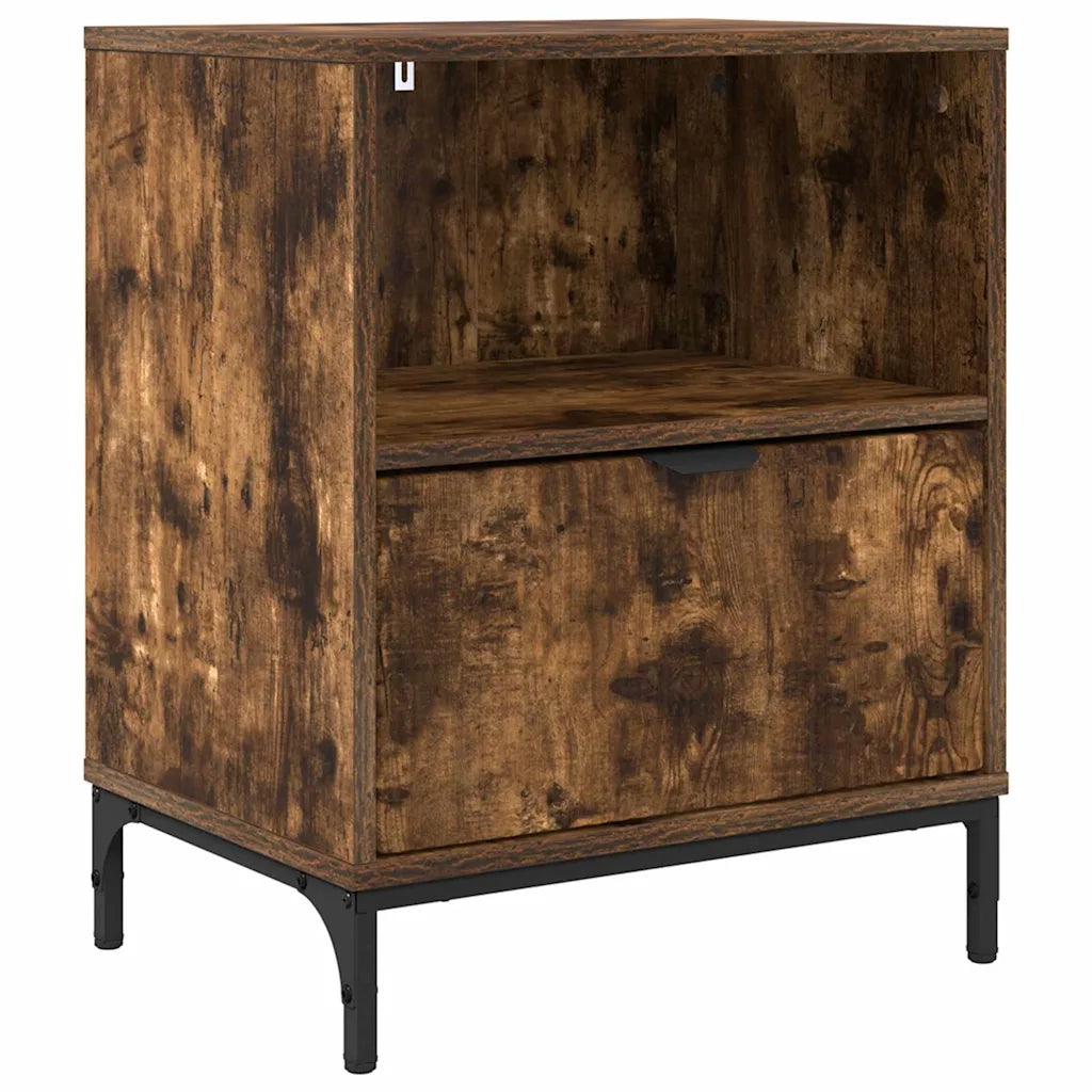 Comodino-Tavolino da notte Rovere fumo 49 x 36 x 61 cm Legno multistrato