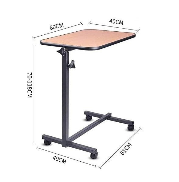 Fenixshop24 Tavolino Servipranzo Regolabile con Piano Inclinabile e Ruote Frenanti