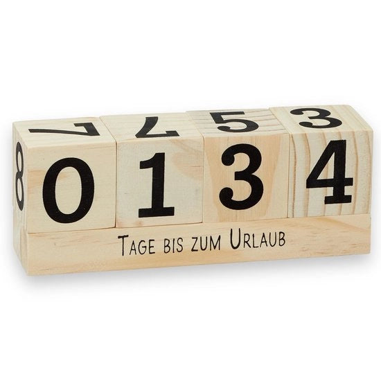Calendario in legno a cubo - 432 giorni di conto alla rovescia - Sostenibile - Calendario da tavolo - Facile da utilizzare