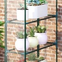 Serra da Giardino in Acciaio e PVC Trasparente con Porta Avvolgibile, 143x73x195 cm, verde