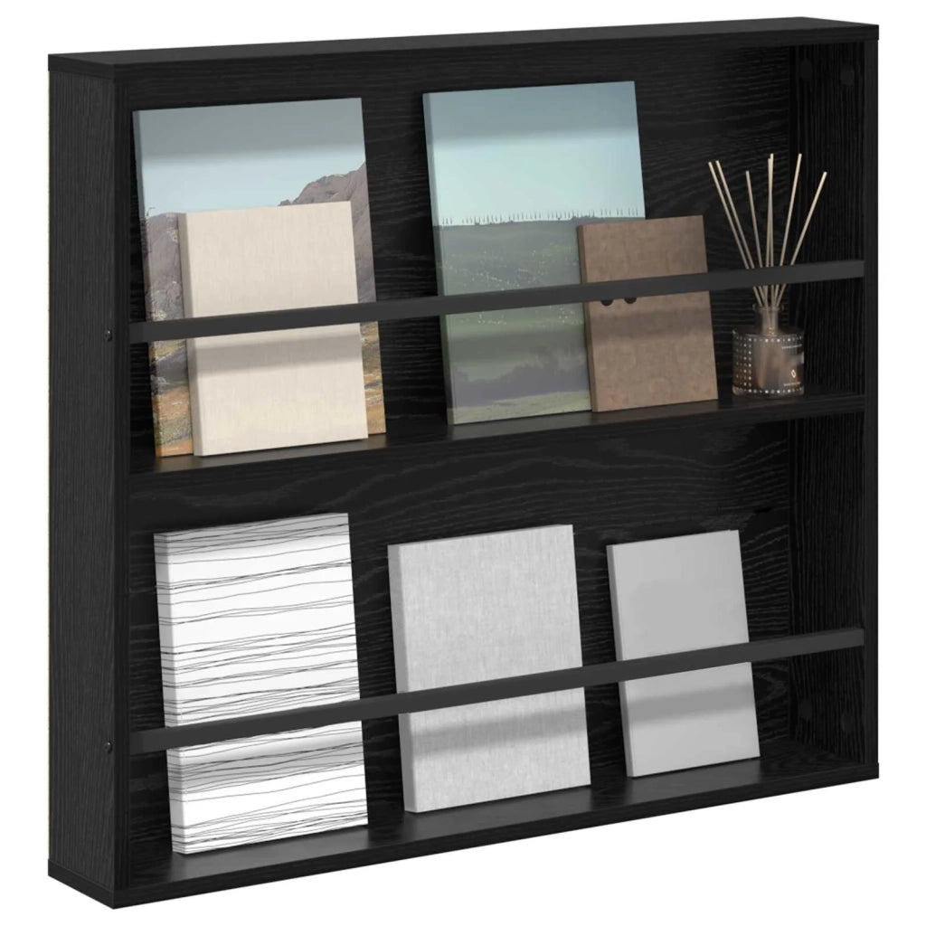 Scaffale per riviste Rovere Nero 80 x 12 x 70 cm CFW6515169