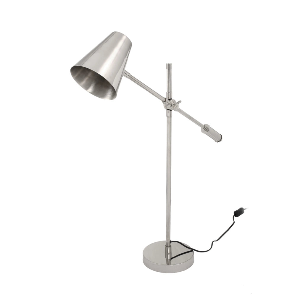 Lampada da tavolo Celeste in metallo argentato