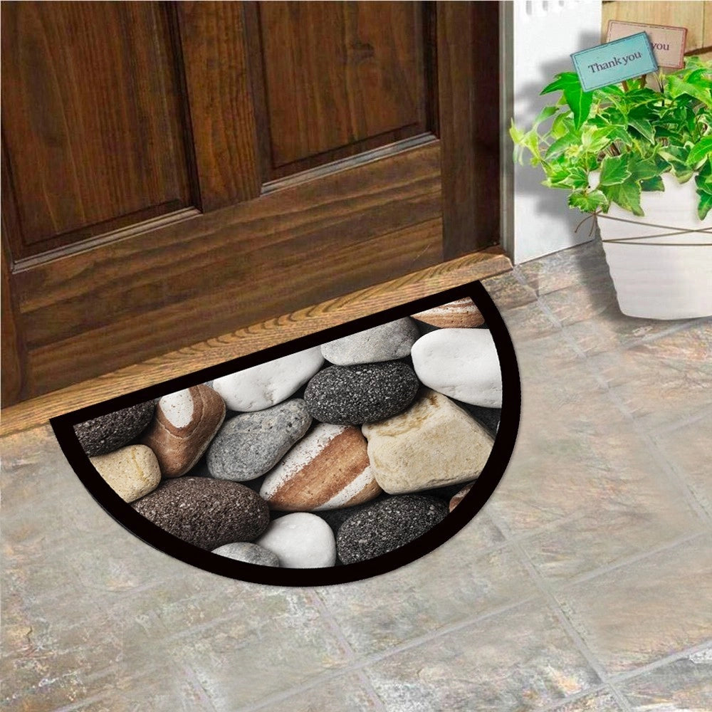 Zerbino Gomma Sostenibile 40X70 Antiscivolo Ingresso Interno Esterno Moderno Semiluna Dis.MG