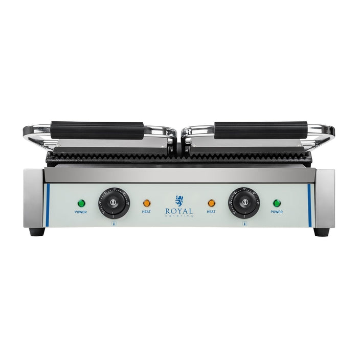 Macchina per panini a doppia coste - 2 x 1.800 watt professionale in acciaio inox 3614037