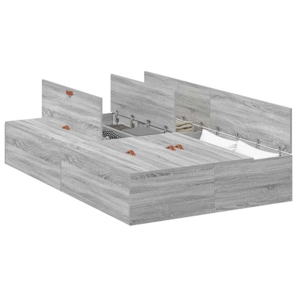 Struttura letto con contenitore Grigio Sonoma 120 x 190 cm 3335426