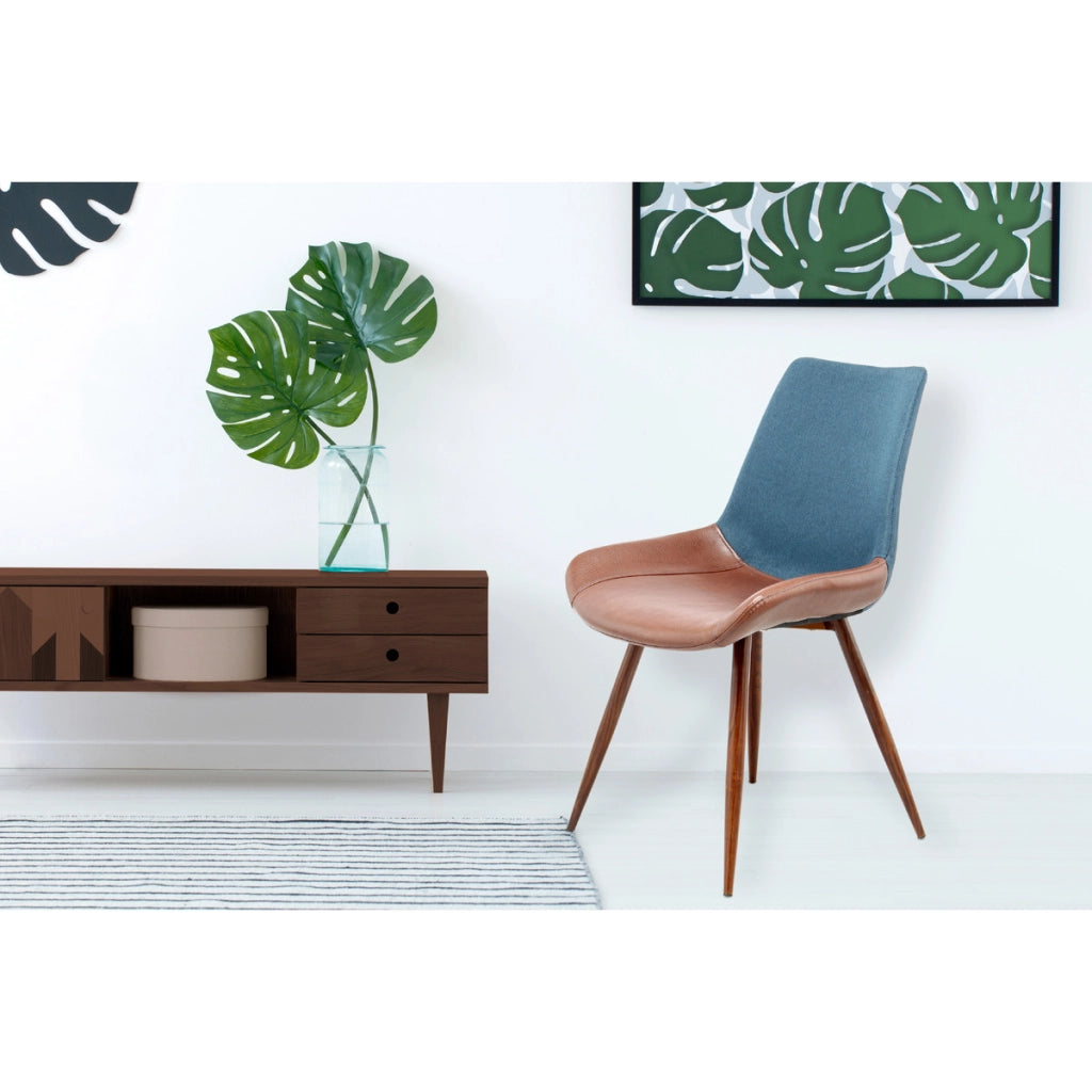 Set di 2 sedie da pranzo Evergreen in ecopelle e legno