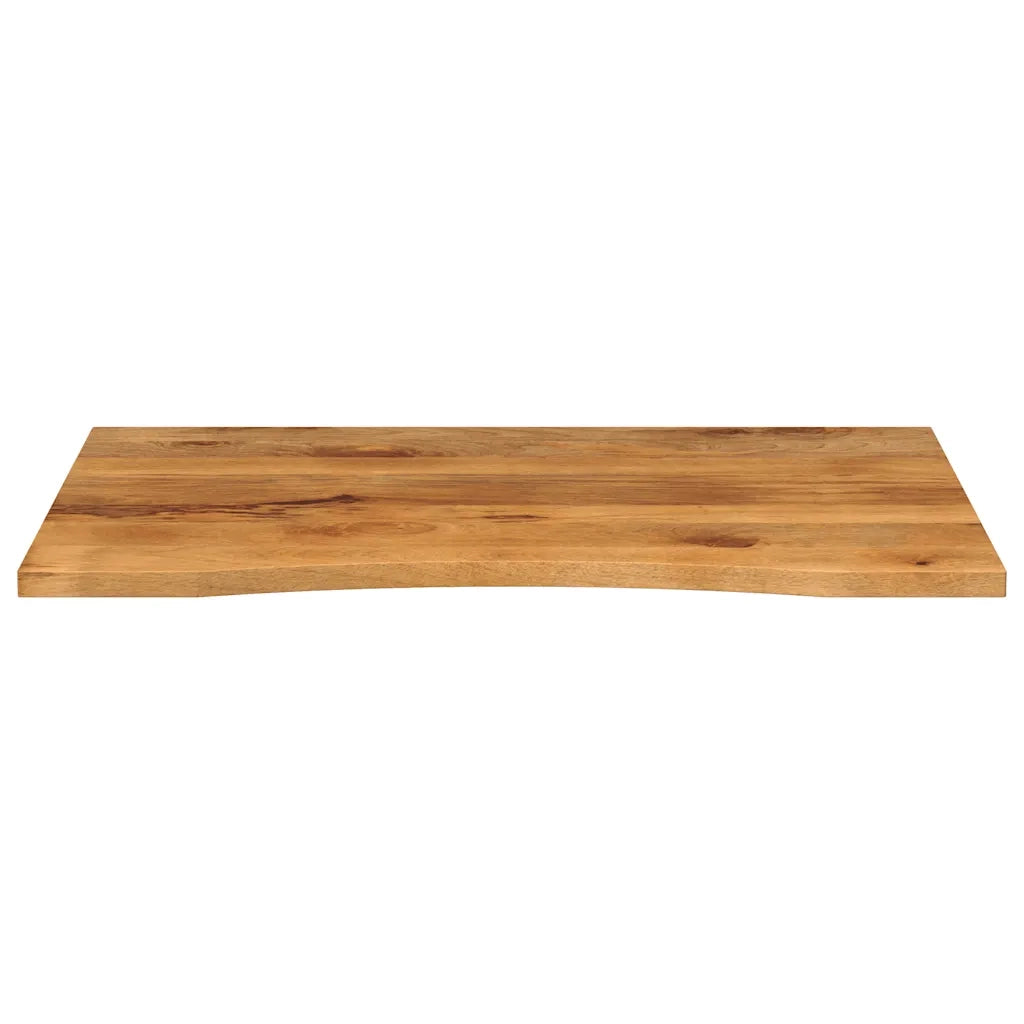 Piano Scrivania con Curva 100x80x2,5cm Massello Grezzo di Mango