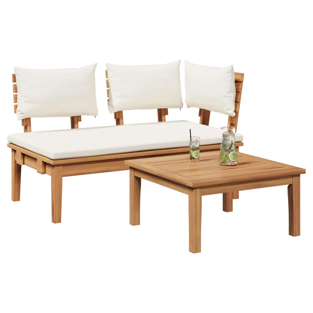 Set Panchina e Tavolo da Giardino 2 pz | Set Salotto da Giardino Crema e Marrone