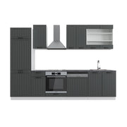 Cucina componibile Fame-Line Antracite rustico/Bianco 300 cm, PL Antracite Vicco
