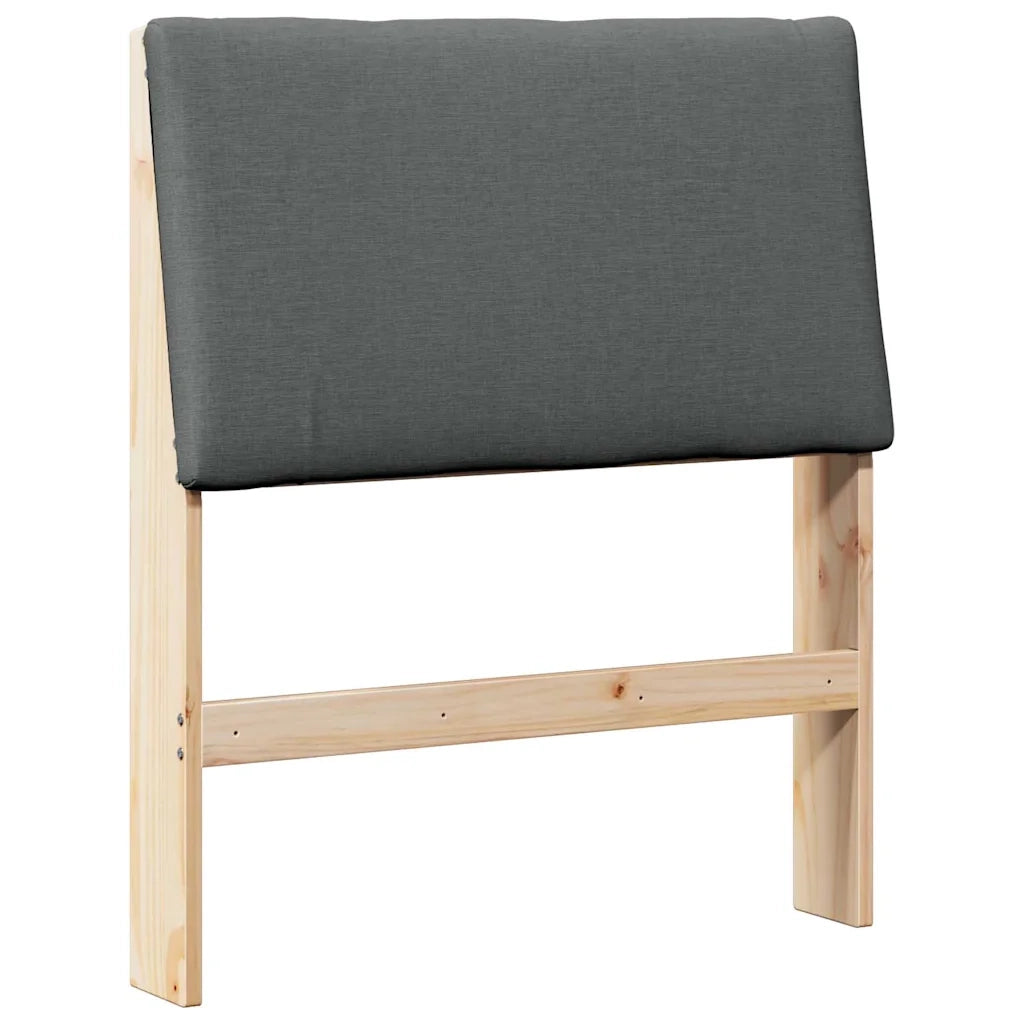 Testiera imbottita Grigio scuro 80 cm Pino massello 879310