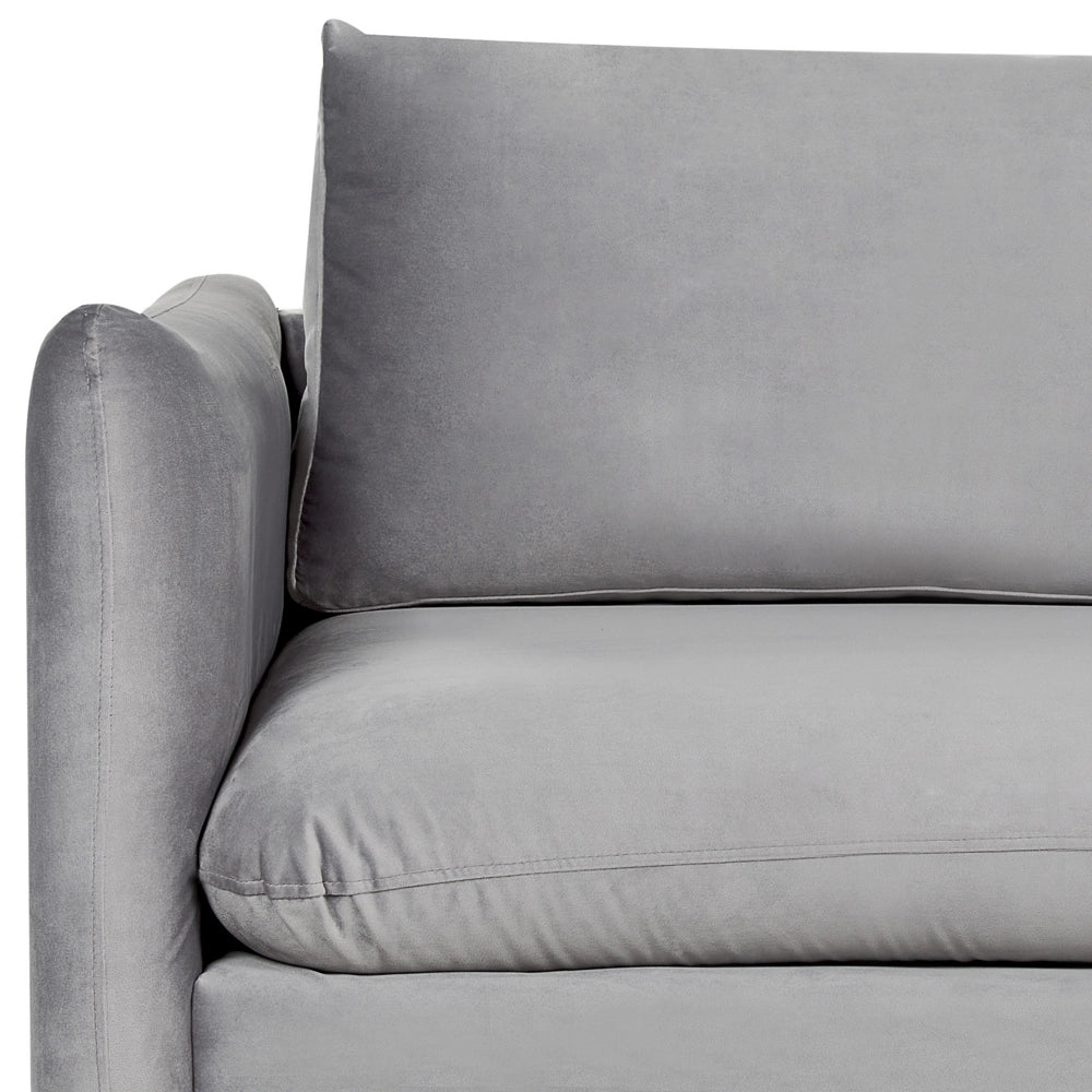 Divano moderno in velluto grigio a 3 posti con Gambe nere Stile Retrò Moderno
