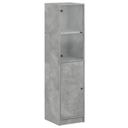 Credenza | Madia | Buffet da pranzo | Armadio da pranzo con Anta in Vetro Grigio Cemento 35x37x142 cm